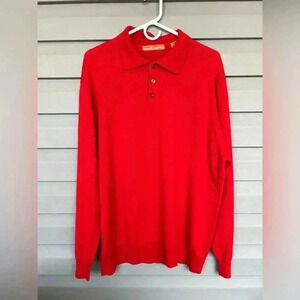 Sette Ponti 3/4 Sweater Long Sleeve Washable Wool Blend Red Made Italy Sz XXL